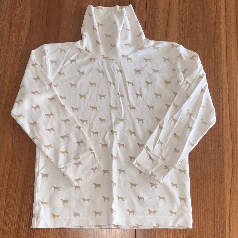 Little English Cream and Tan Dog Print Long Sleeve Shirt